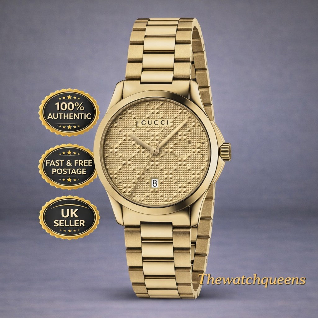 New Gucci watch G-Timeless 38MM Unisex YA126461 Gold 2 Year Warranty