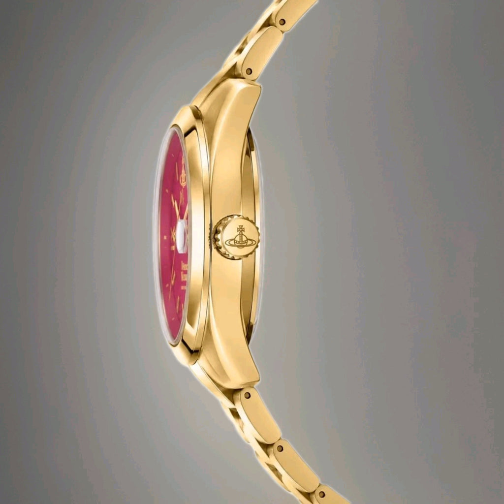 Vivienne Westwood VV292RRGD Fenchurch 29mm Ladies Watch Gold With Pink Dial New