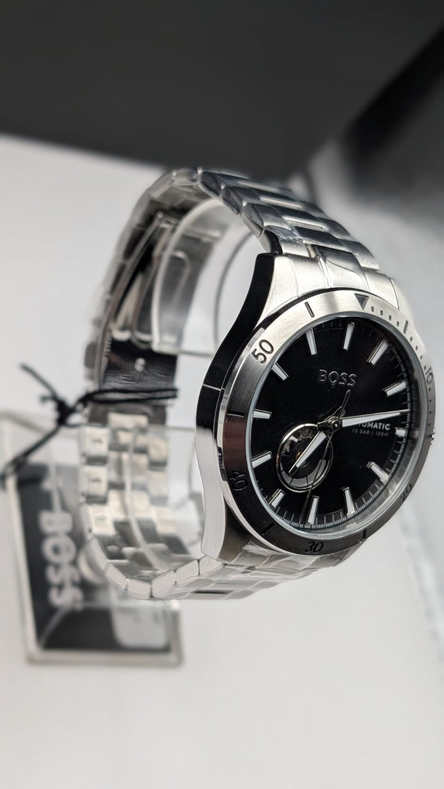 Hugo BOSS Troper 1514202 42mm Mens Watch Automatic Silver With Black Dial. New 