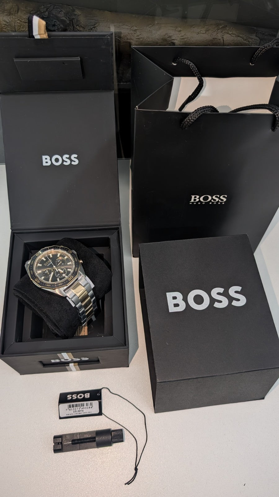 HUGO BOSS HB 1513974 ENERGY GOLD & SILVER MENS WATCH 44mm- BRAND NEW IN BOX
