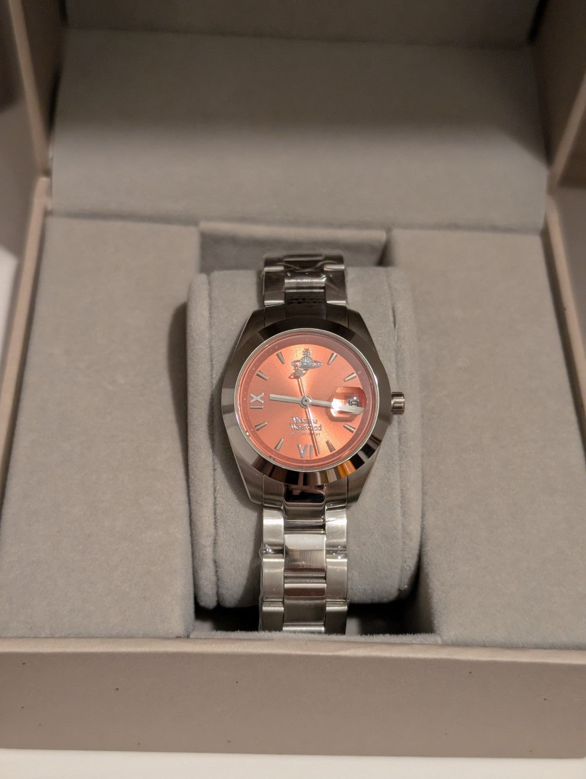 Vivienne Westwood VV292ORSL Fenchurch 29mm Ladies Watch Silver With Orange Dial