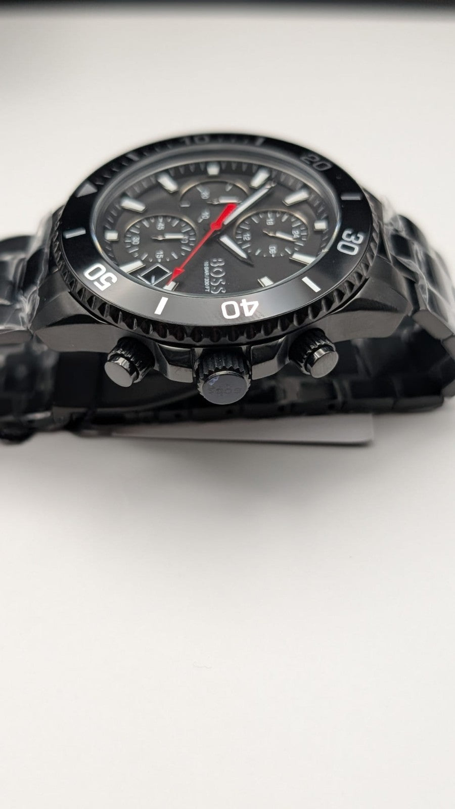 Hugo Boss Admiral 1514258  46mm Men’s Watch Black With Black Dial  Chronograph 