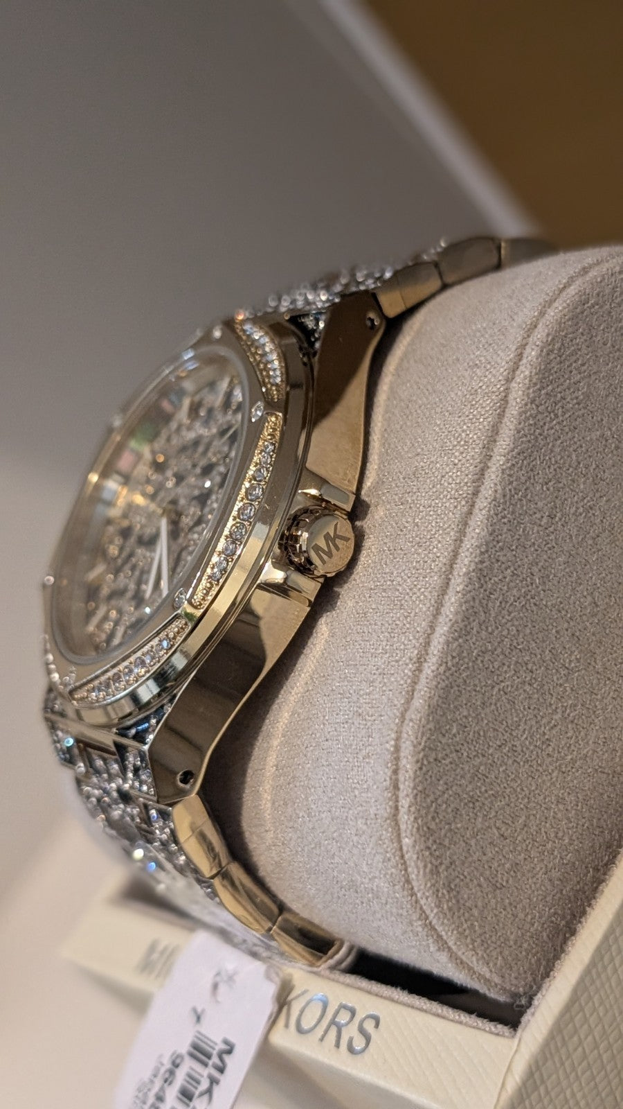 michael kors mk7284 lennox animal gold tone crystal pave ladies watch Leopard 