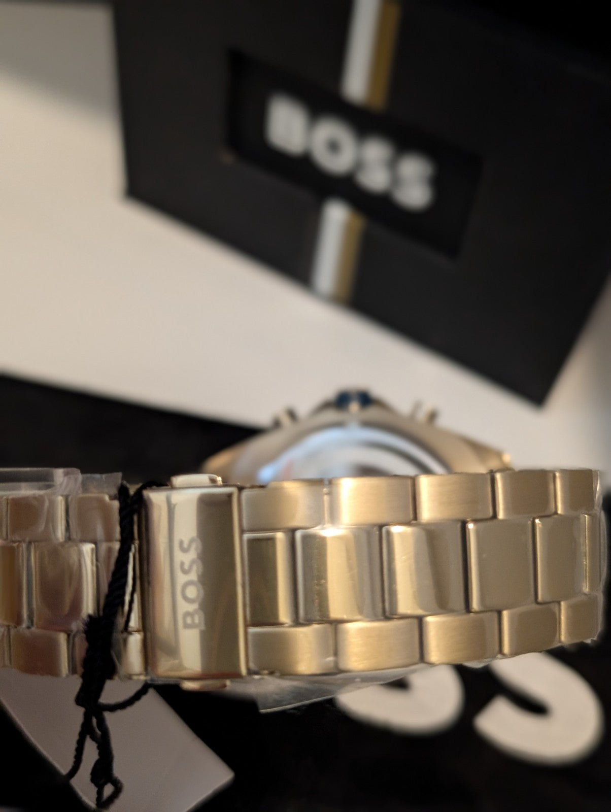 HUGO BOSS 1513973 Energy Chrono Gold Stainless Steel Blue Dial Mens Watch 44mm