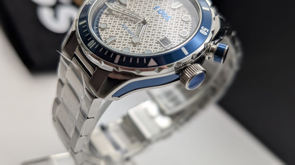 Hugo Boss 1514212 Bossmatic Men's Watch 42mm Automatic Silver With White Dial 