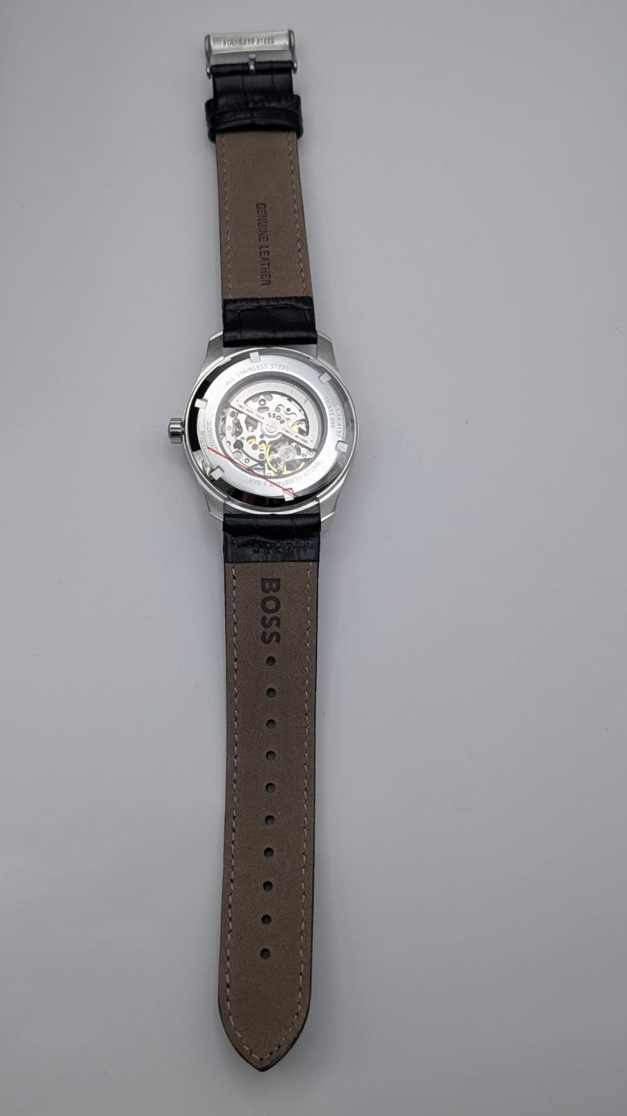 Hugo Boss Principle Skeleton 1514234 Men's Watch Automatic Leather Strap 41mm 