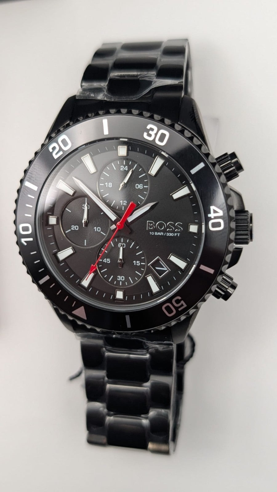 Hugo Boss Admiral 1514258  46mm Men’s Watch Black With Black Dial  Chronograph 