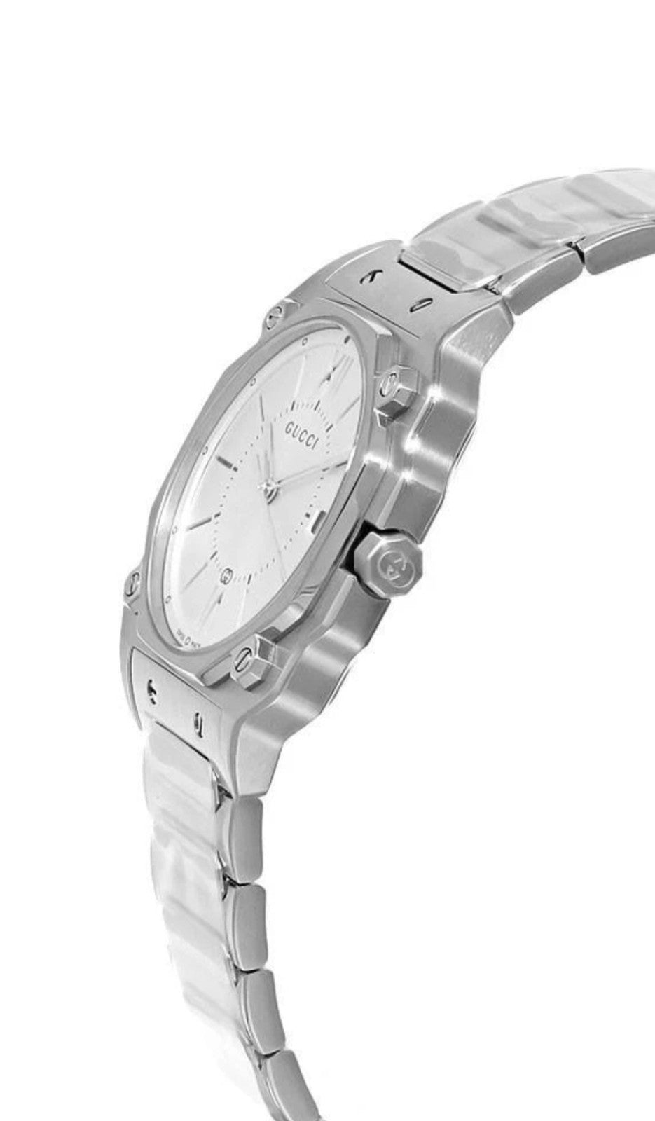 Gucci G-Flat - YA166504 Unisex Mens Womens Watch. Silver. 30mm. Silver Dial. NEW