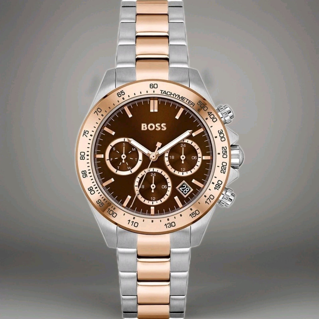 NEW HUGO BOSS WOMENS NOVIA WATCH HB1502617 - SILVER/ROSE GOLD WARRANTY 