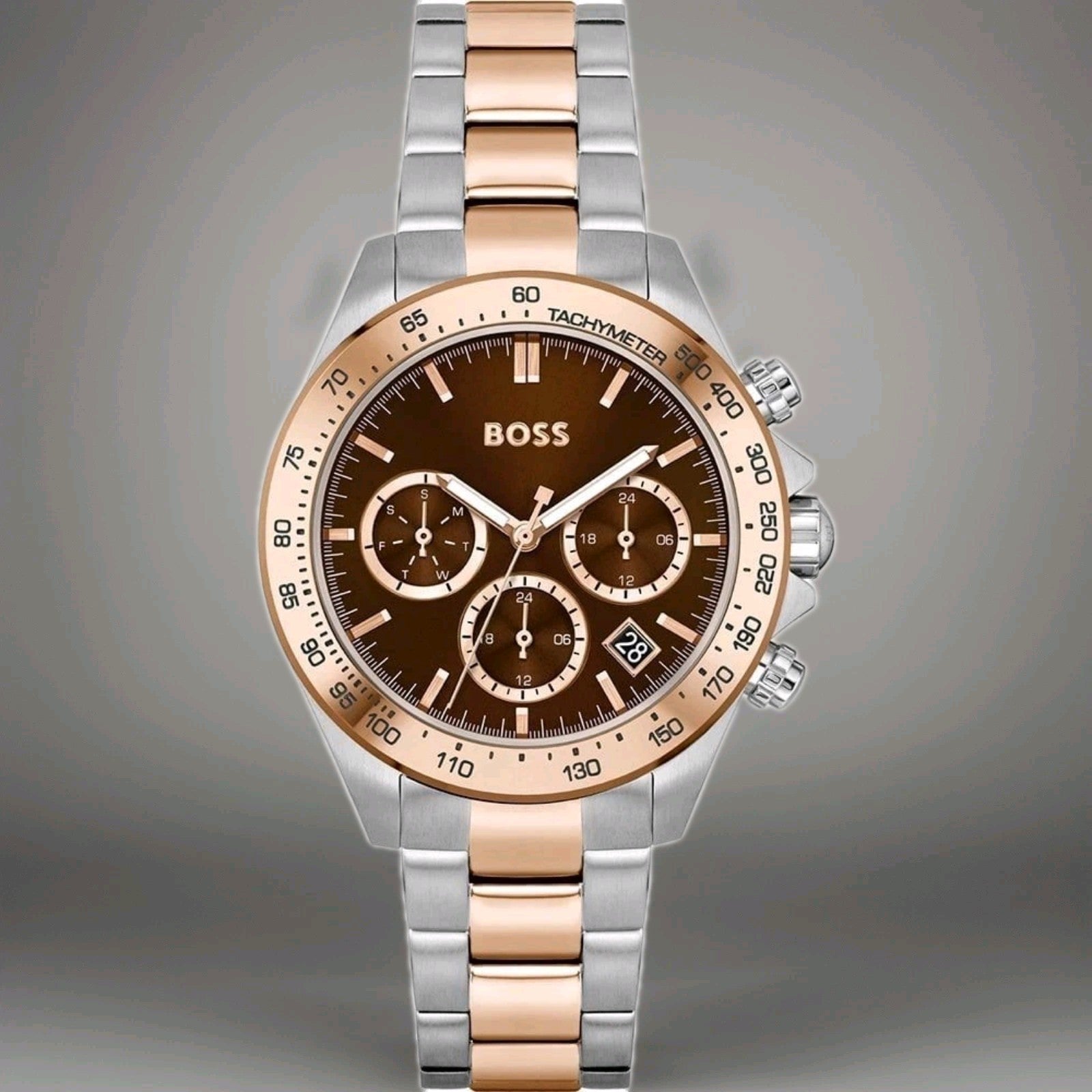 NEW HUGO BOSS WOMENS NOVIA WATCH HB1502617 - SILVER/ROSE GOLD WARRANTY 