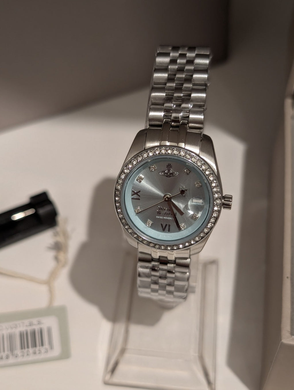 Vivienne Westwood VV317LBLS Camberwell Luxury  Watch 28mm Silver With Blue Dial 
