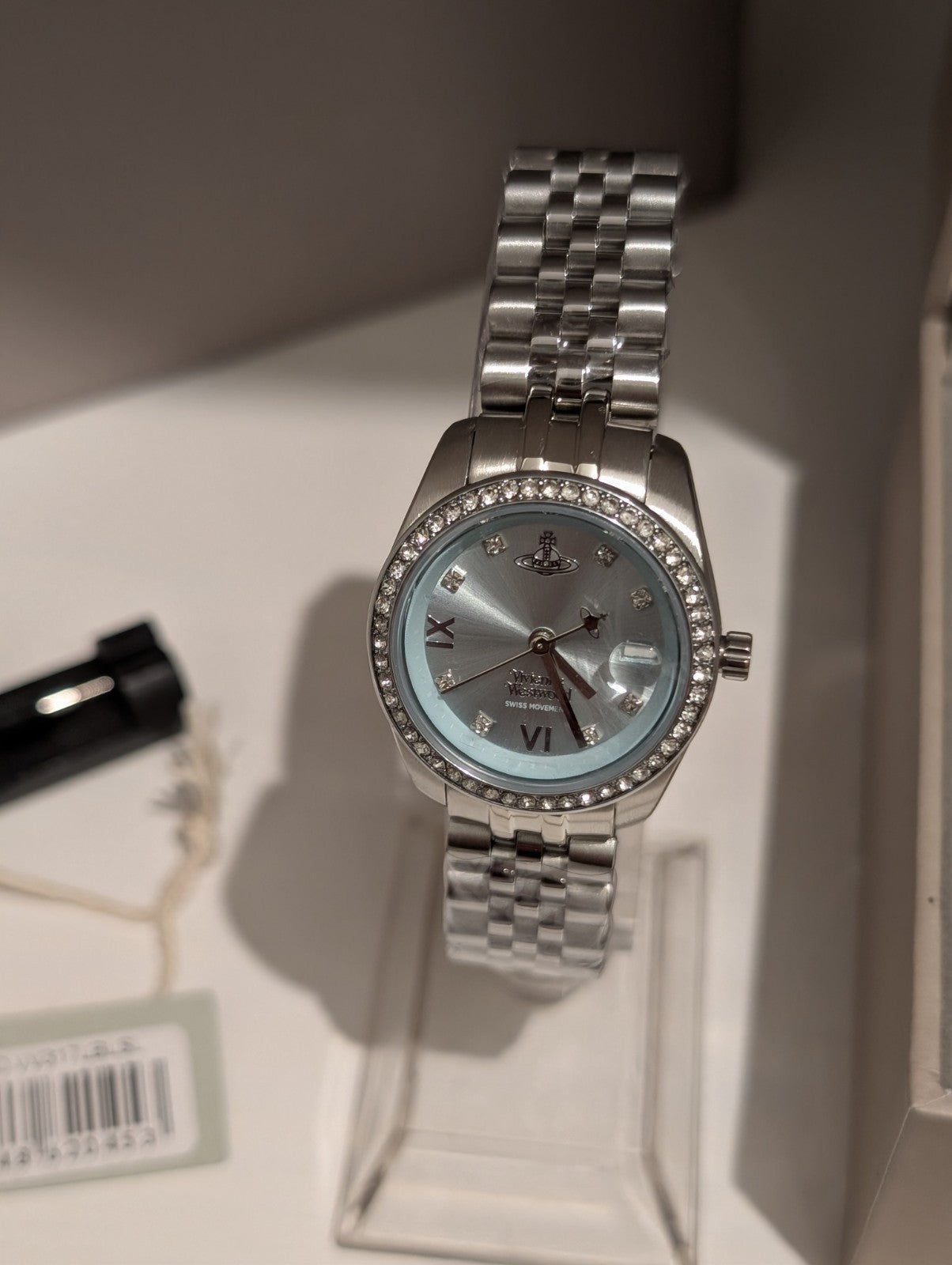 Vivienne Westwood VV317LBLS Camberwell Luxury  Watch 28mm Silver With Blue Dial 
