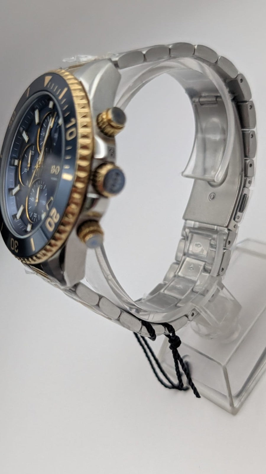 BOSS Admiral 1514257 46mm Two Tone Gold PVD With Silver Dial Chrono Men’s Watch 