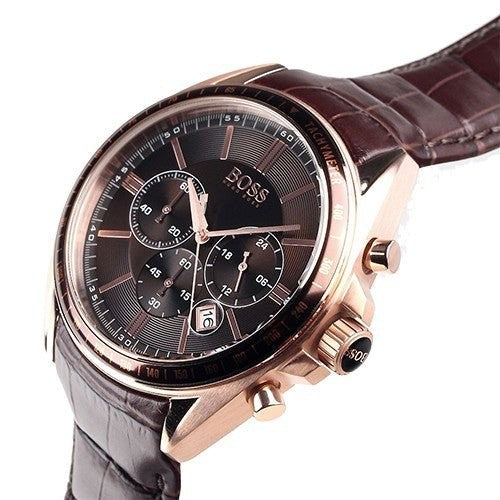 New Genuine HUGO BOSS Driver HB1513093 Luxury Brown Leather Strap Mens Watch UK