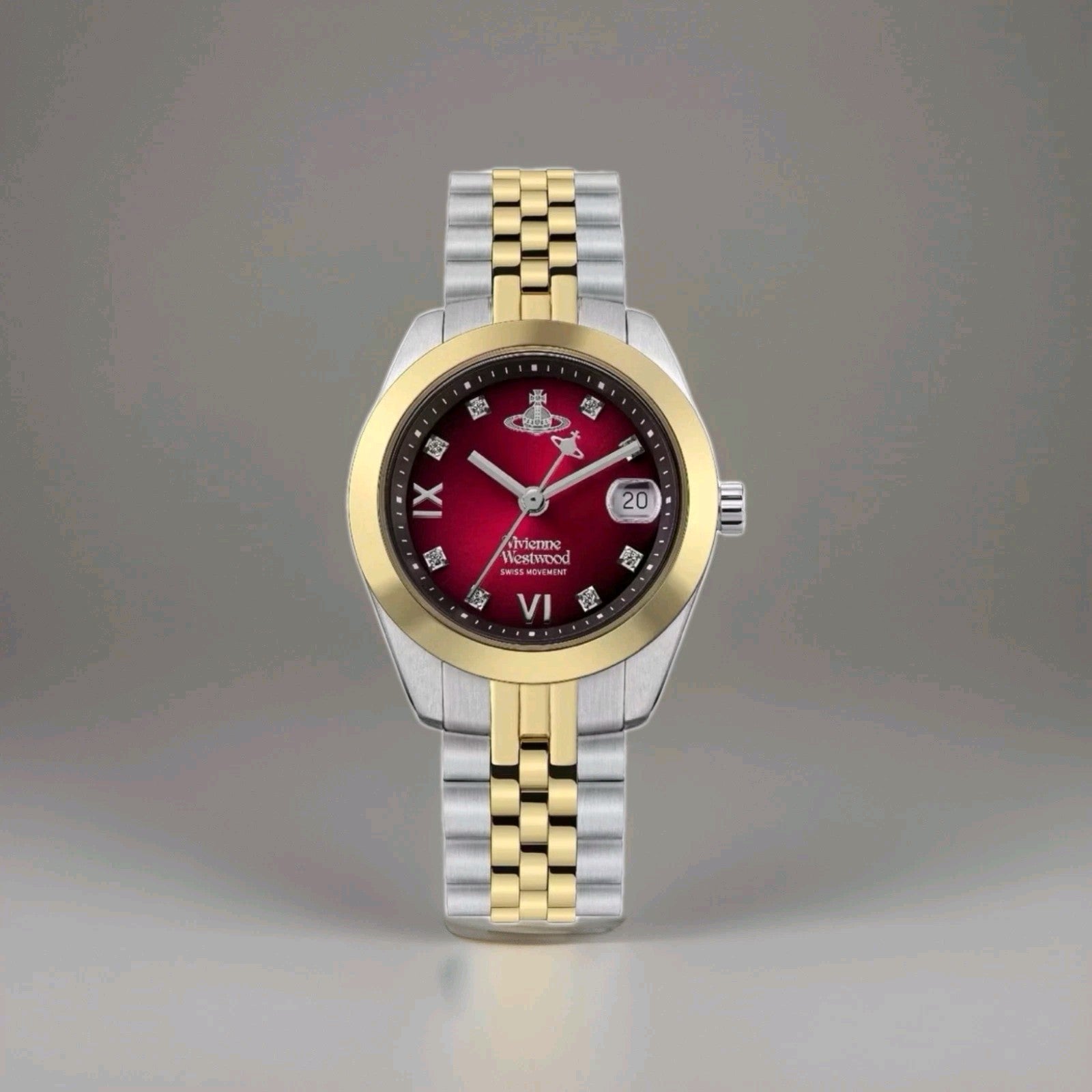 Brand New Vivienne Westwood Fenchurch Ladies Watch Vv317rbsg Silver Gold Red NEW