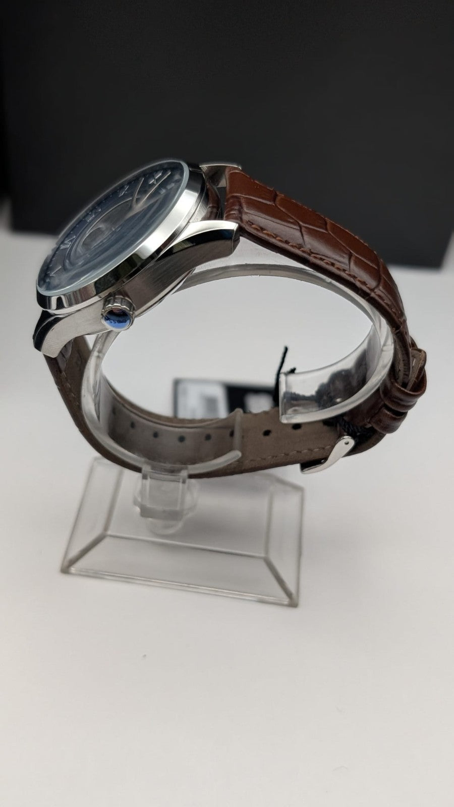 Hugo BOSS 1514305 Principle Mens Watch Automatic Skeleton Brown Leather Strap 