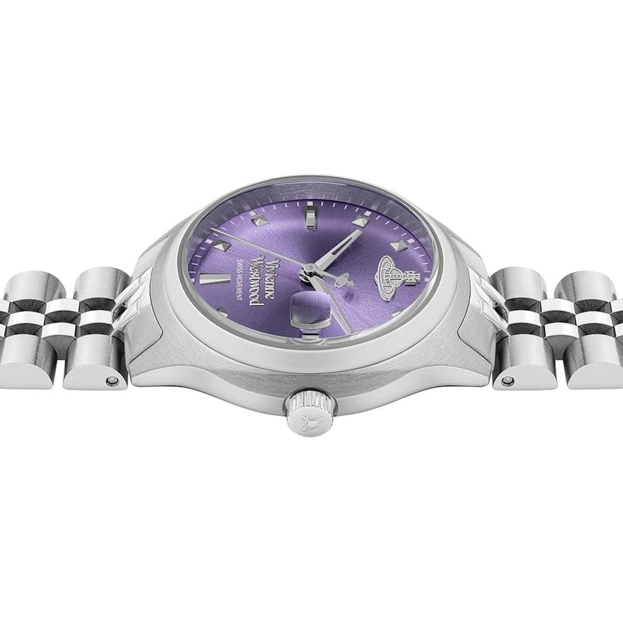 Brand New Ladies Vivienne Westwood Watch Silver With Purple Dial VV311PPSL