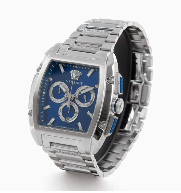 Versace Dominus Quartz Watch, Blue, Sapphire Crystal, VE6H00423 With Box. NEW