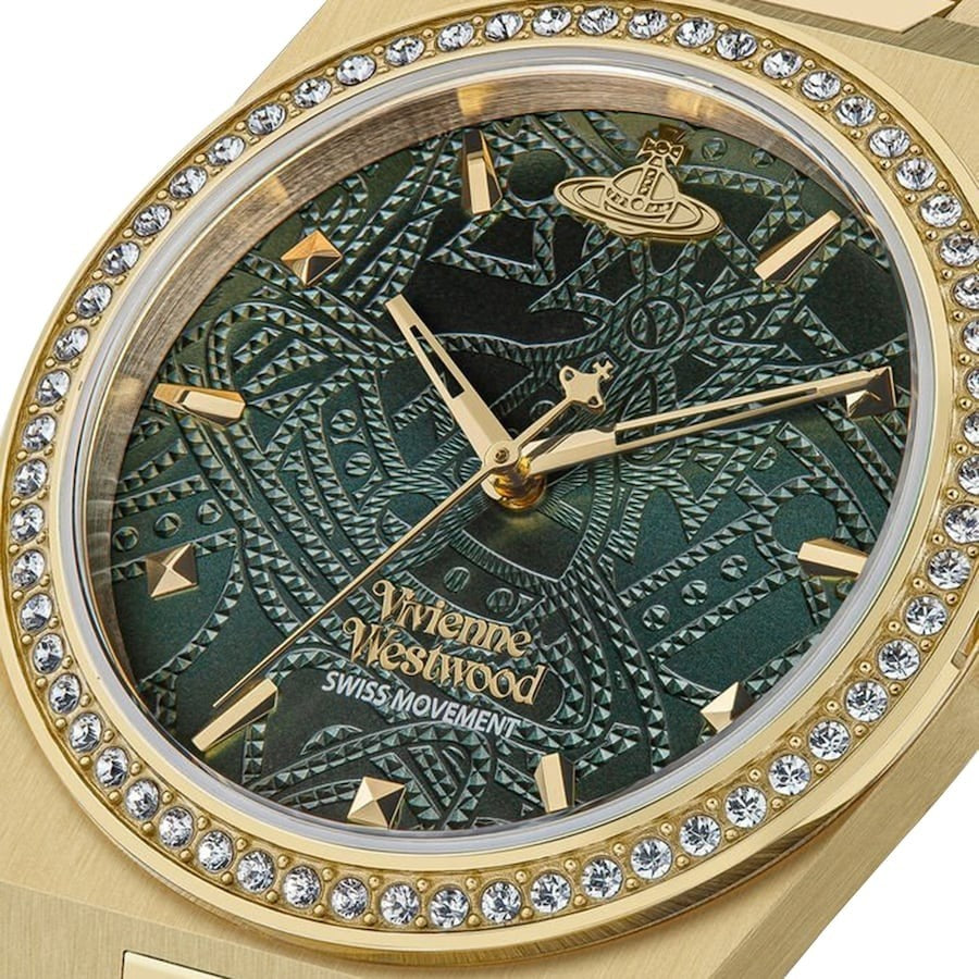 Ladies Vivienne Westwood Charterhouse Green Diamond Dial & Gold Watch VV244GDGR
