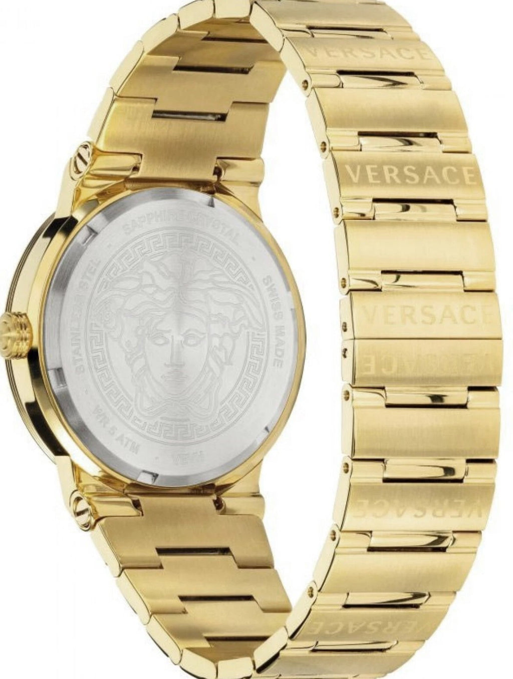Versace VEVH00820 Greca Logo black gold Stainless Steel Women's Watch NEW