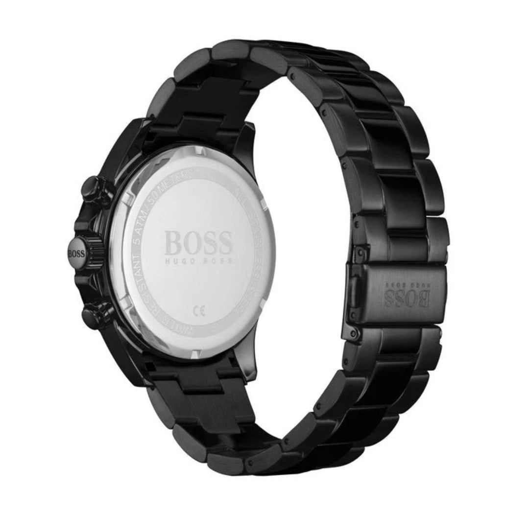 HUGO BOSS MENS WATCH HB1513754 STAINLESS STEEL BLACK BRACELET & BLACK DIAL