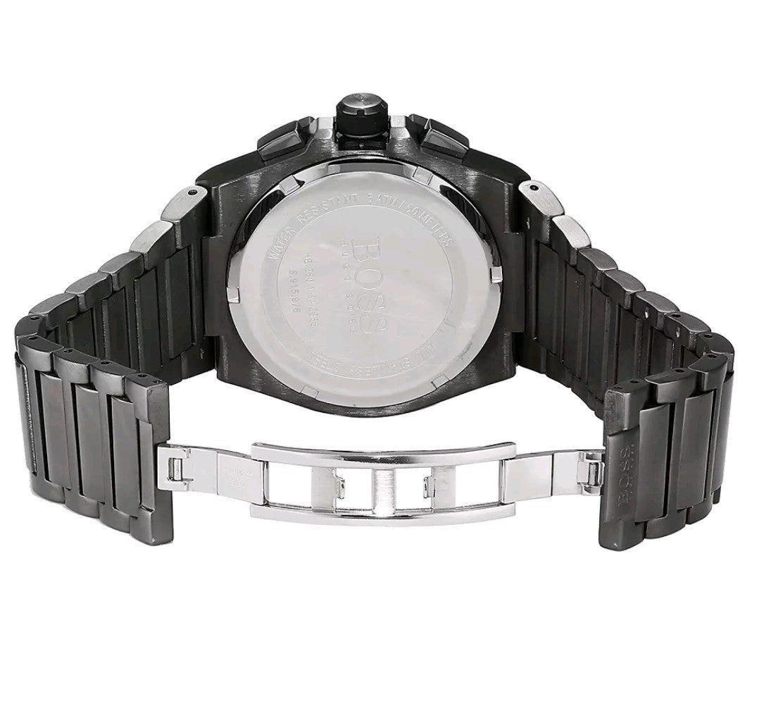 Hugo Boss HB1513361 Men's Supernova Gun Metal Grey Chronograph Watch + Gift Bag