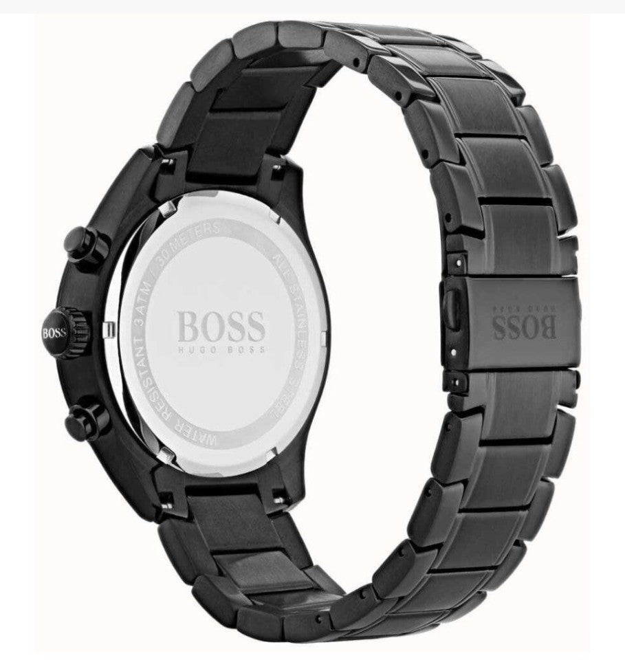 New Genuine HUGO BOSS Grand Prix HB1513578 Mens Watch Stainless Steel Black