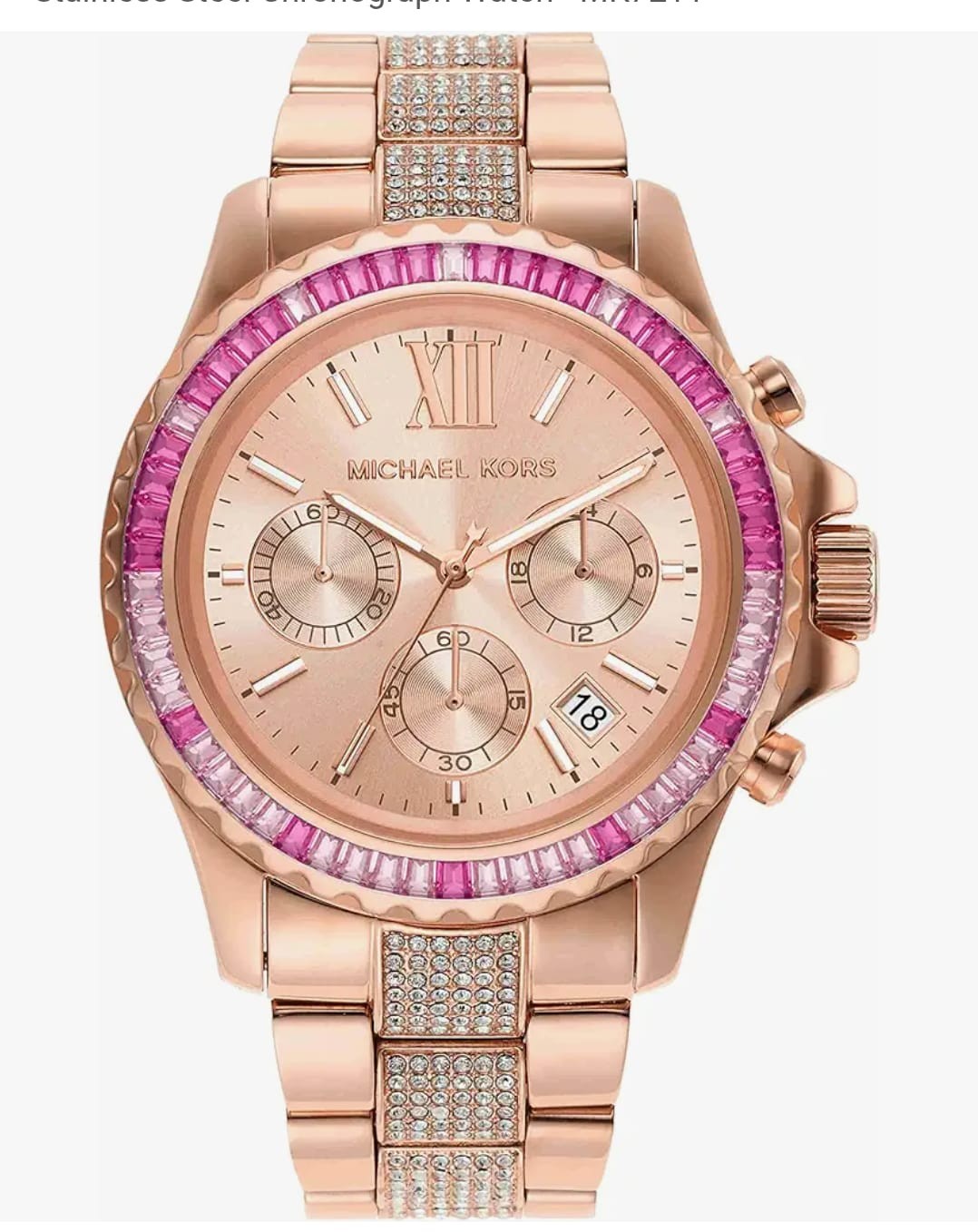 Michael KorsOversized Everest Pavé RoseGold-Tone Watch (MK7211)