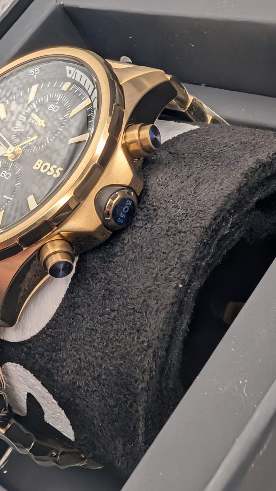 New Hugo Boss Watch HB1513932 Globetrotter Gold Tone Men's Watch 46mm 