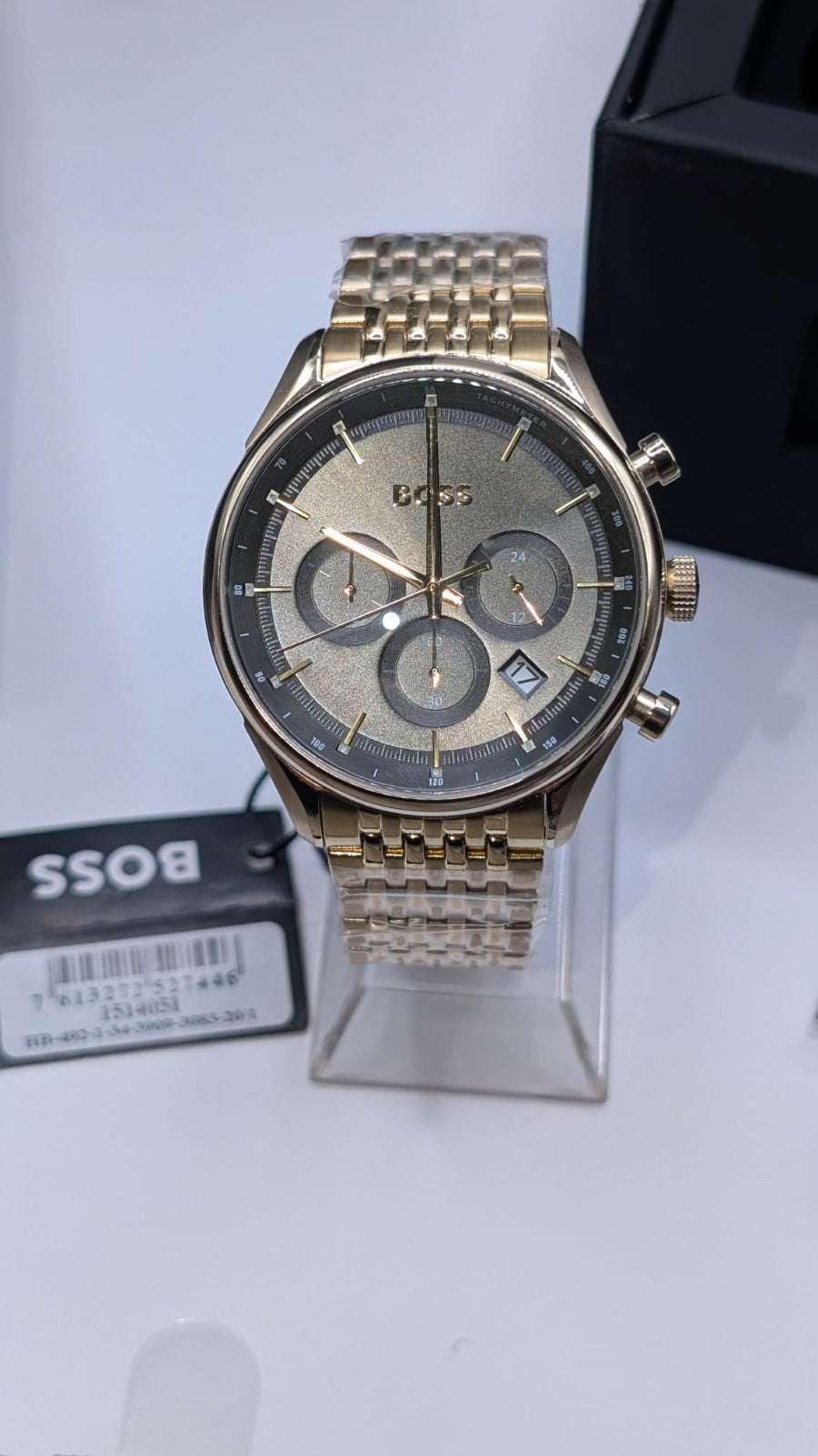 HUGO BOSS MENS GREGOR CHRONO WATCH HB1514051 GOLD 45mm WARRANTY 