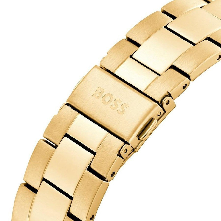 BOSS Trope yellow gold-tone chronograph Watch men's dial 1514059 44mm 