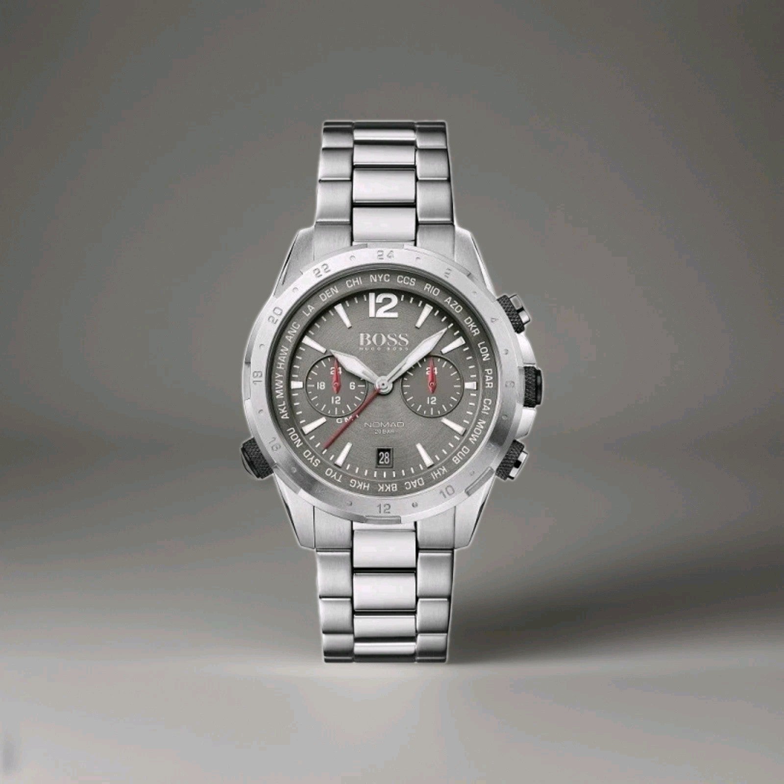 HUGO BOSS MENS NOMAD CHRONO WATCH HB1513774 SILVER - WARRANTY - RRP 449.00