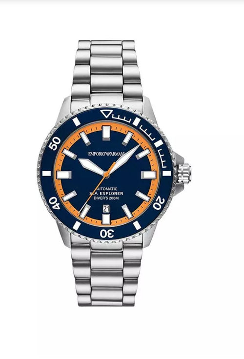 Emporio ArmaniMen's Sea Explorer Automatic Stainless Steel Watch Ar60090 NEW