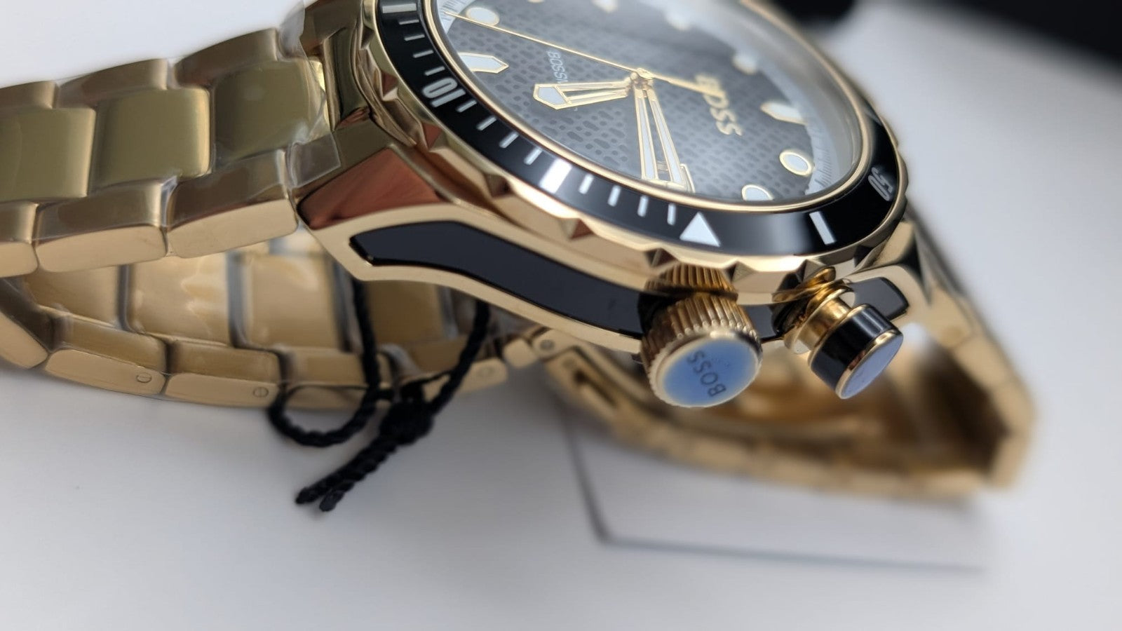 Hugo Boss 1514180 Bossmatic 42mm Men's Watch Automatic Gold With Black Dial. New