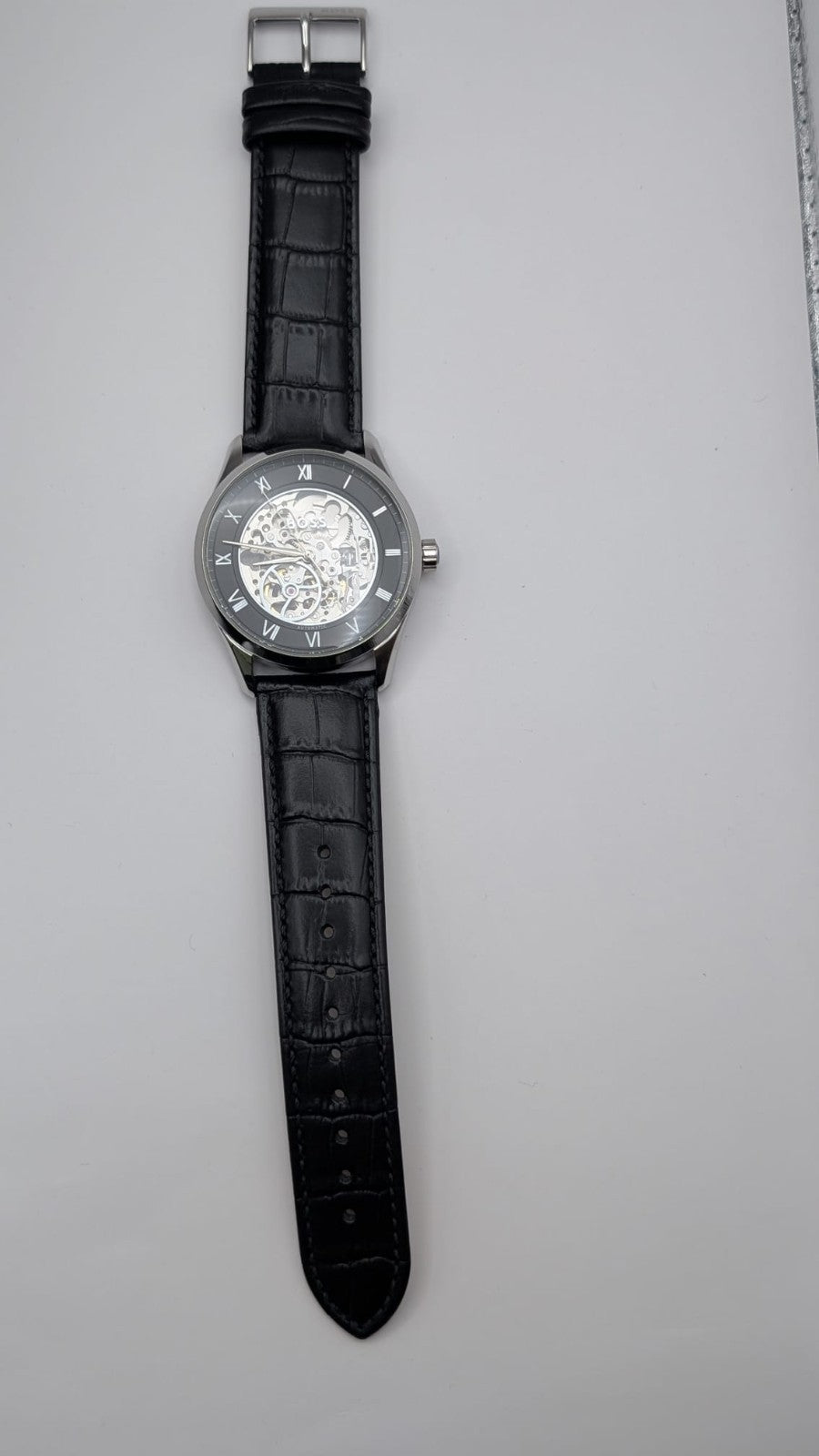 Hugo Boss Principle Skeleton 1514234 Men's Watch Automatic Leather Strap 41mm 