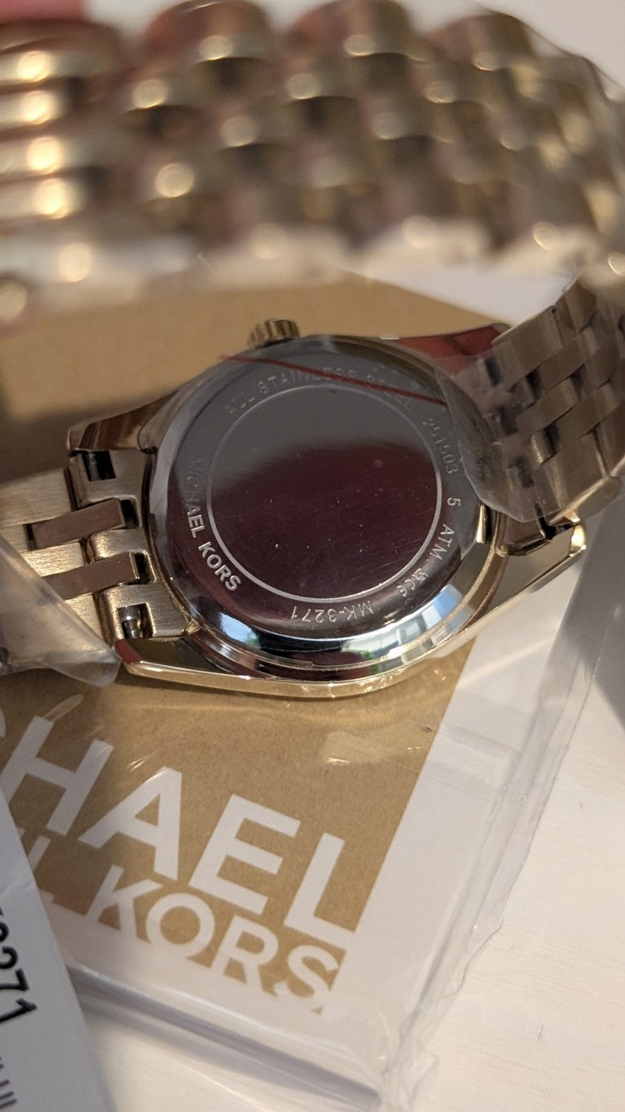 Michael Kors Lexington MK3271 Watch Women  Gold With Baby Blue Dial  26mm NEW