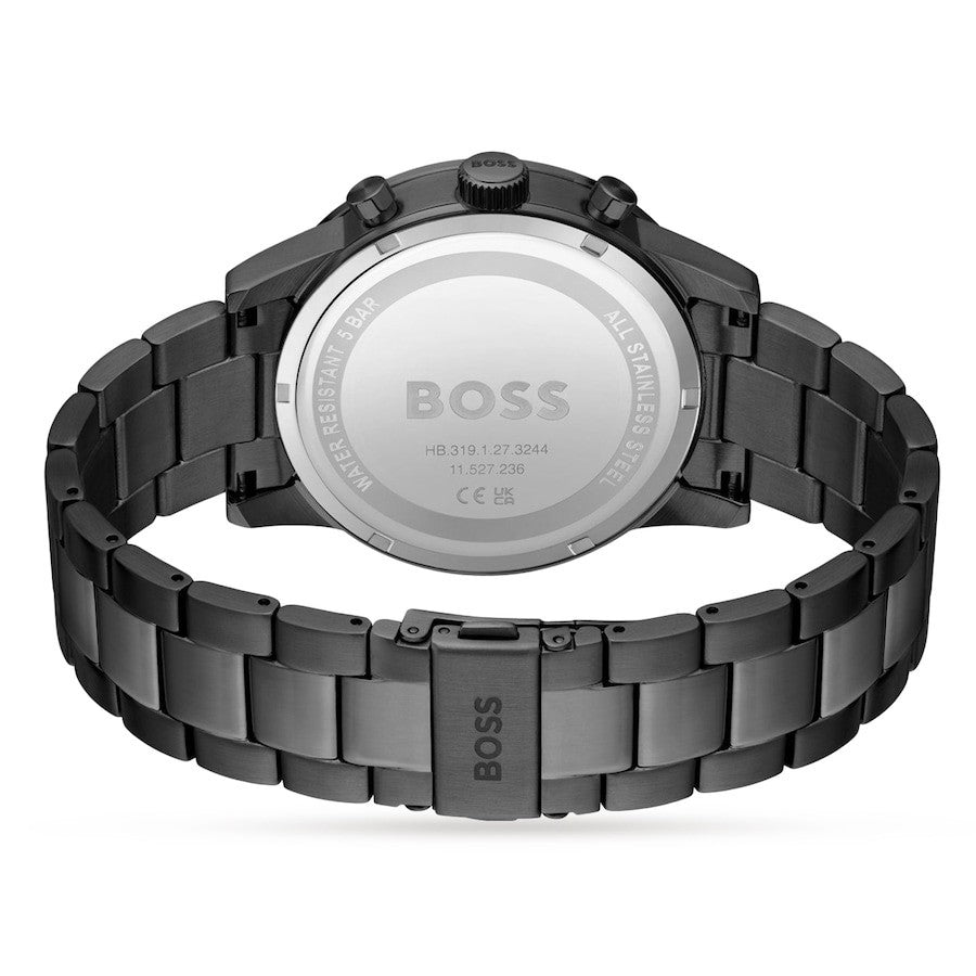 New HUGO BOSS HB1513924 ALLURE Chronograph Grey Dial Gunmetal Fashion Men Watch