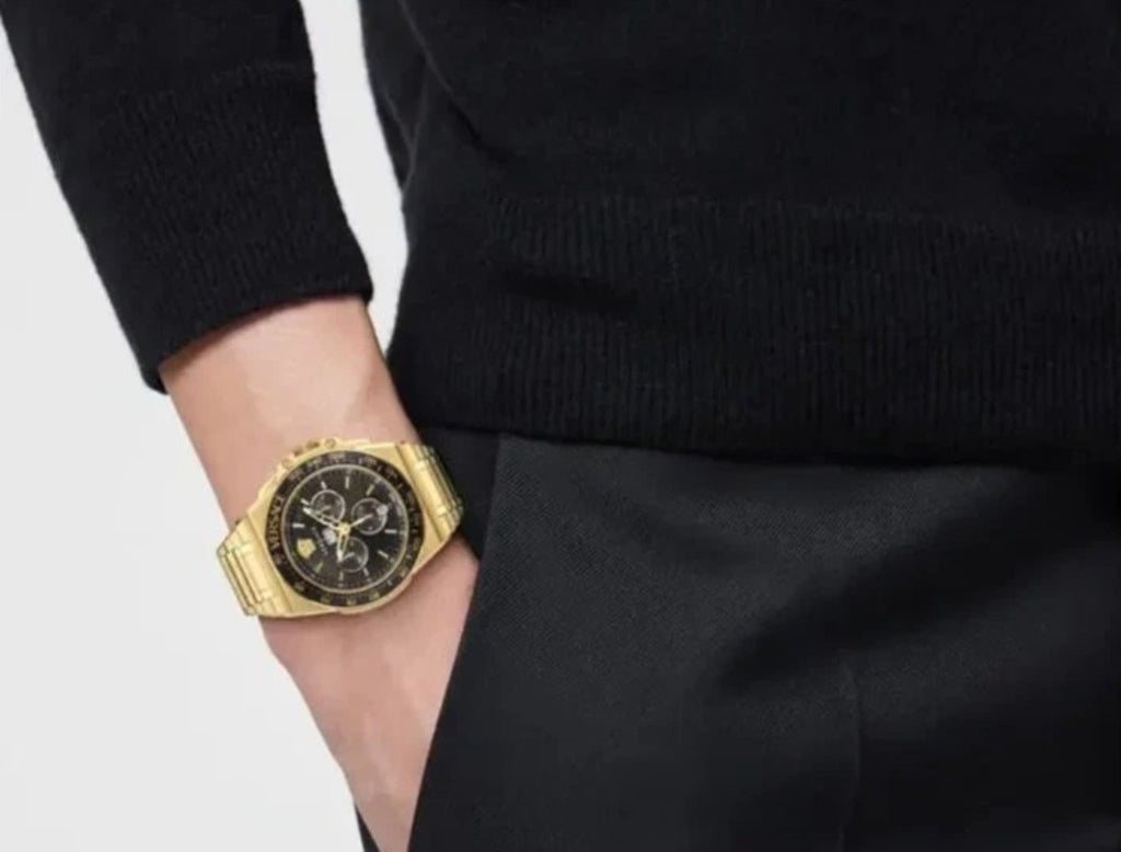 Versace Mens  Gold 45mm Bracelet  Watch VE7H00623-GOLD1-OS Brand New With Box