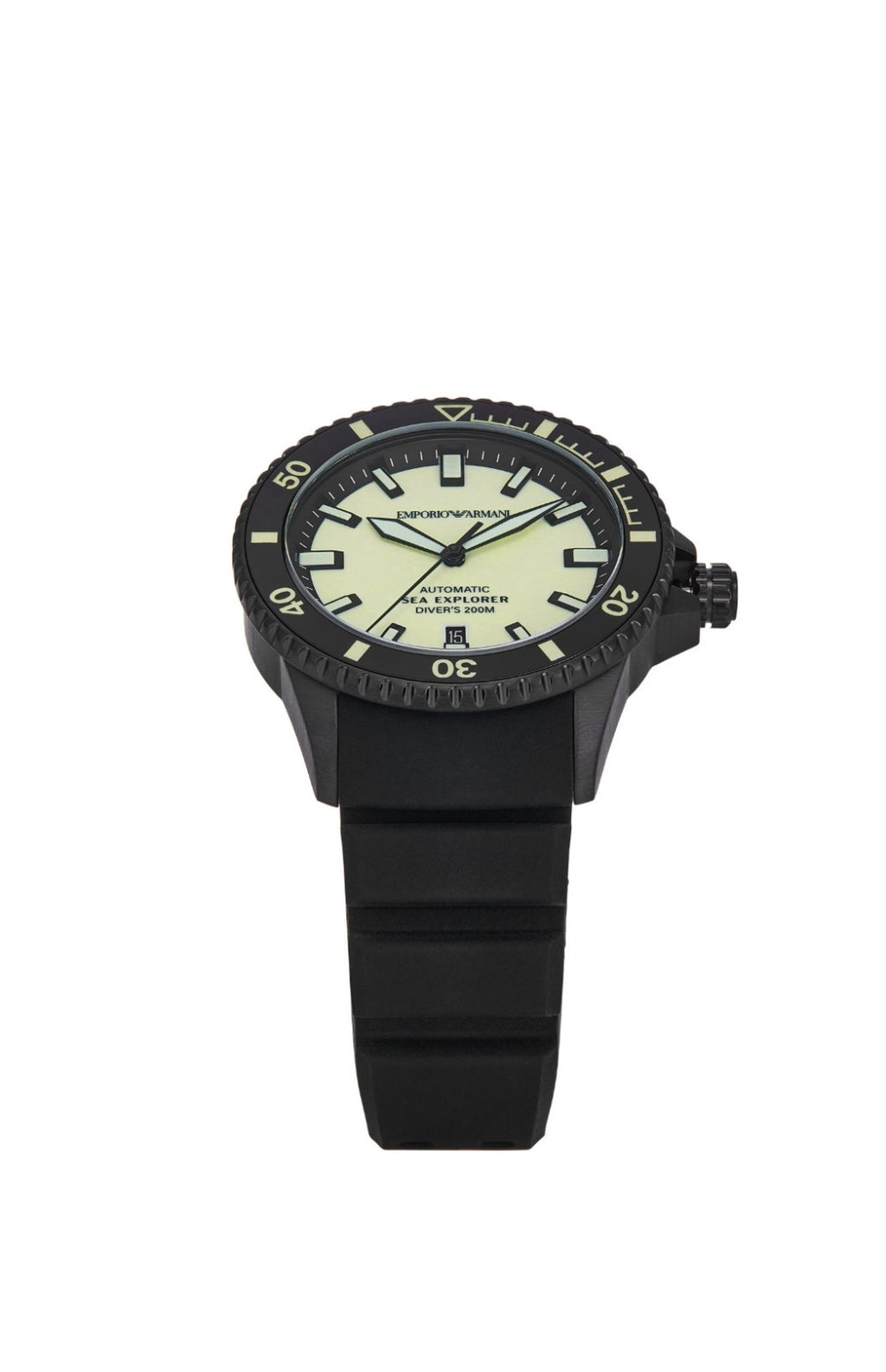 Emporio Armani Sea Explorer Black Silicone Strap Watch AR60085