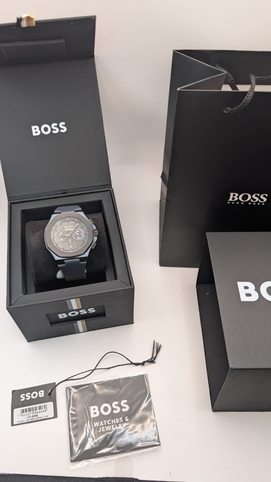 New BOSS Allure Mens Quartz Chronograph Stainless Steel Watch  45mm 