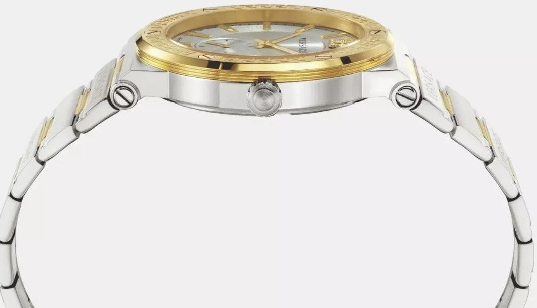 Versace VEVI00320 Greca Logo gold silver Stainless Steel Men's Watch NEW