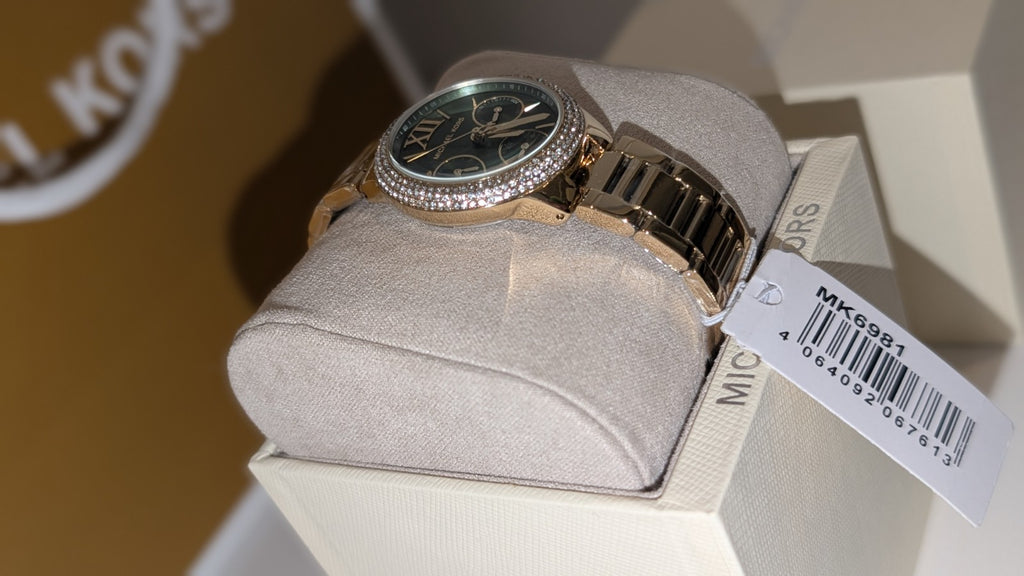 Michael Kors MK6981 Watch Everest Camille Women Bracelet  Silver Gold Green NEW