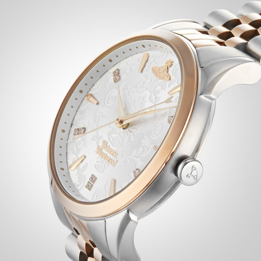 Vivienne Westwood VV208RSSL Ladies Wallace Watch Brand New With Box Silver/Rose