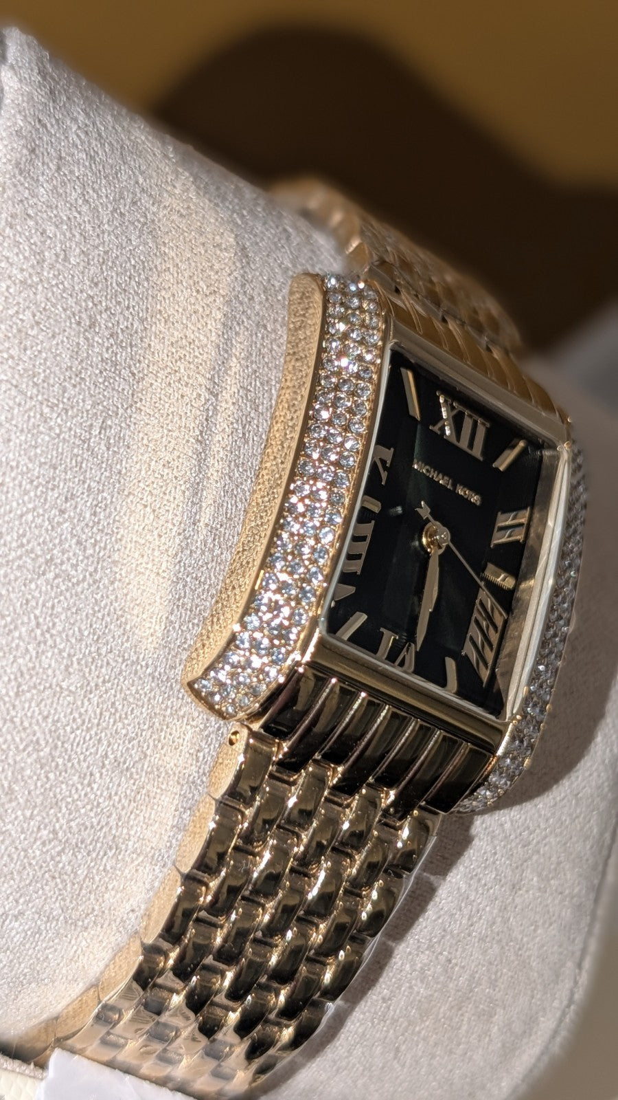 MICHAEL KORS MK4742 EMERY PETITE PAVE WOMENS WATCH CRYSTALS GOLD & GREEN FACE