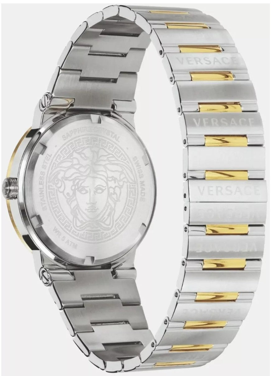 Versace VEVI00320 Greca Logo gold silver Stainless Steel Men's Watch NEW