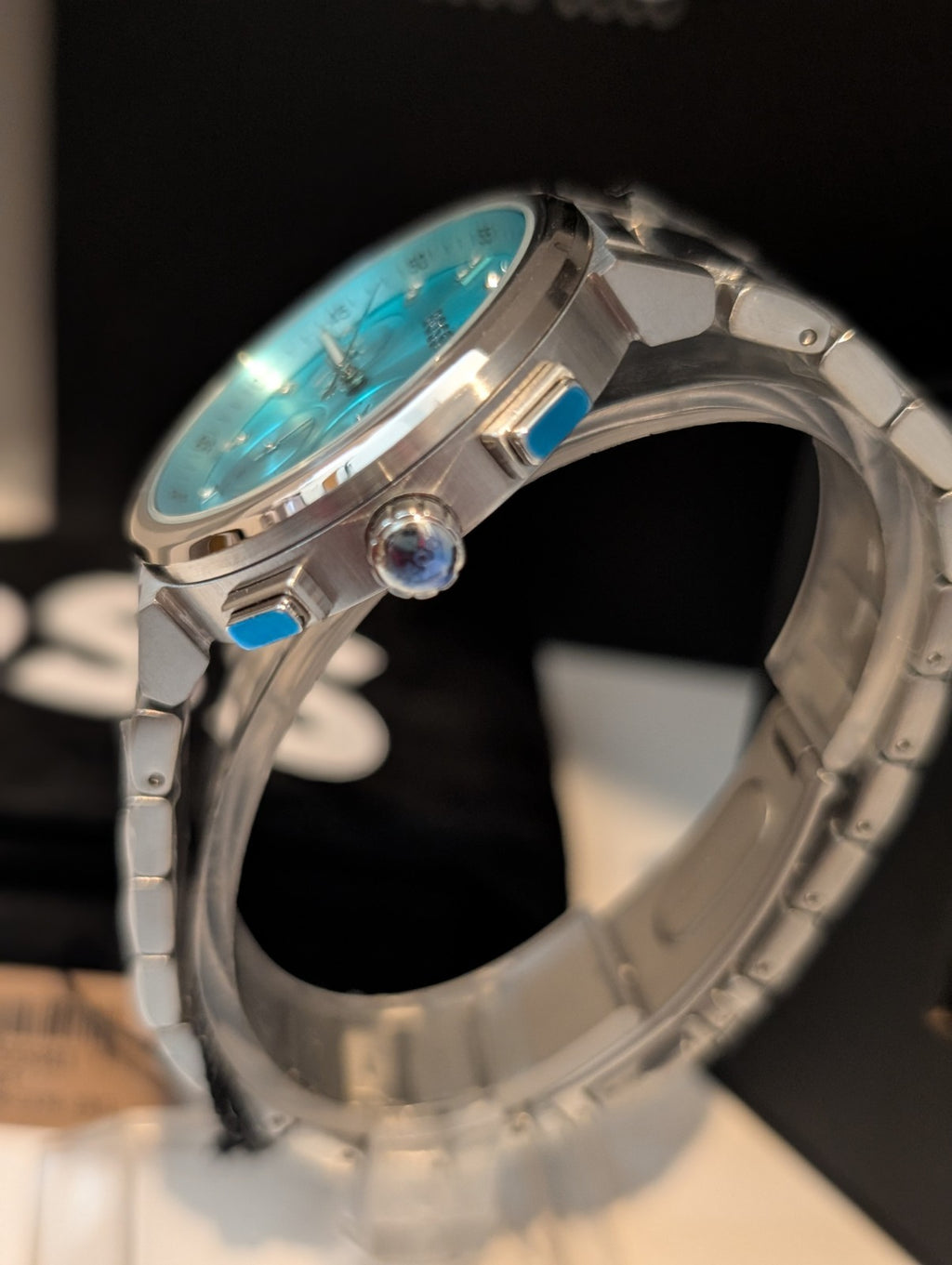 Hugo BOSS One Multifunction Womens Watch Silver With Blue Dial 1502763 38mm New