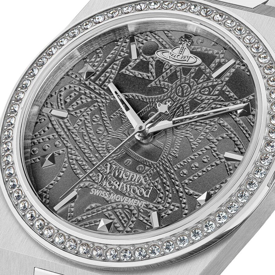 Ladies Vivienne Westwood Charterhouse Grey Dial & Diamond Tone Watch VV244GYSL