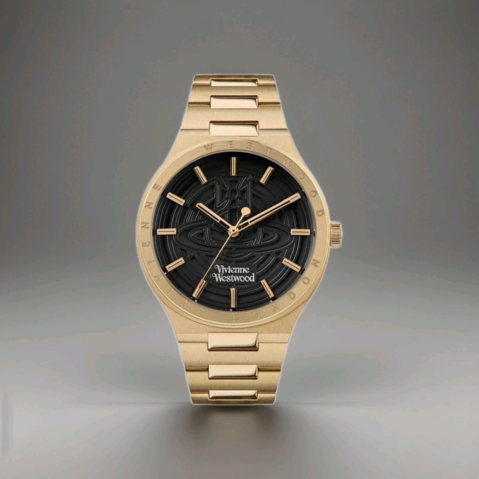 New VIVIENNE WESTWOOD Eltham 39mm Mens Watch VV249BKGD Gold With Black Dial 
