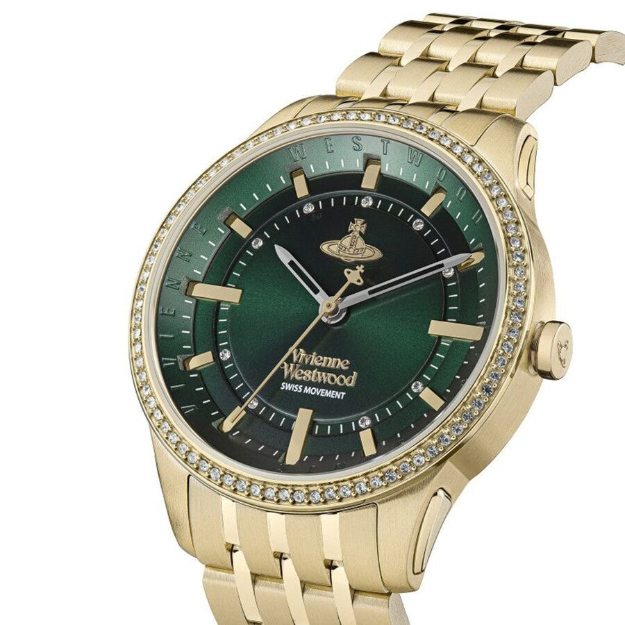Vivienne Westwood Eastend Ladies Watch Green 37mm VV262GRGD Gold & Green