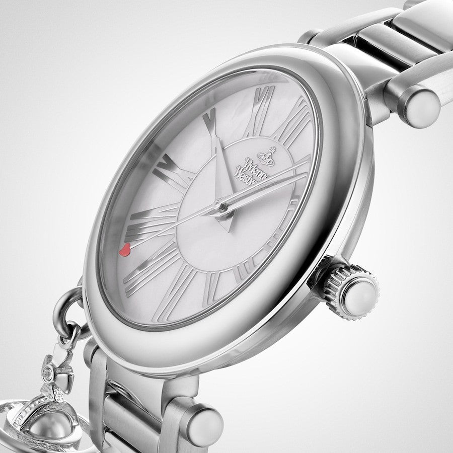 VV006PSLSL Vivienne Westwood Watch Mother Orb White Pearl Dial. SILVER. new